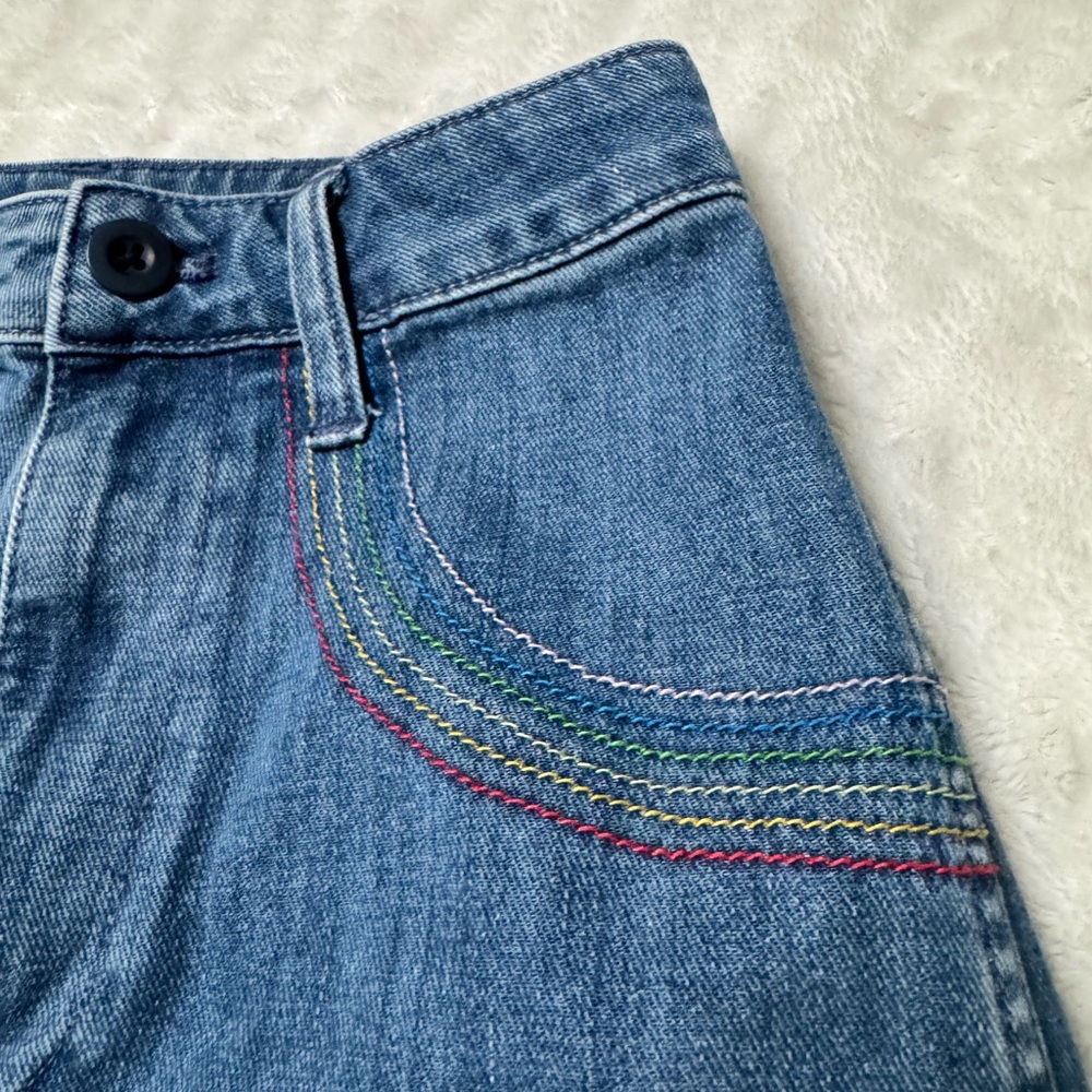 Madewell Emmett Wide-Leg Crop Rainbow Stitch Jeans - Picture 5 of 15